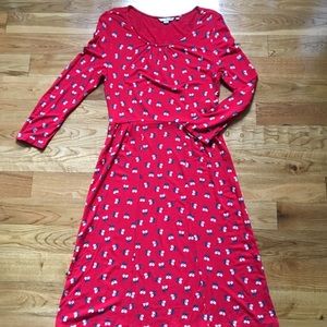Boden Floral Knit Long Sleeve Dress 6R